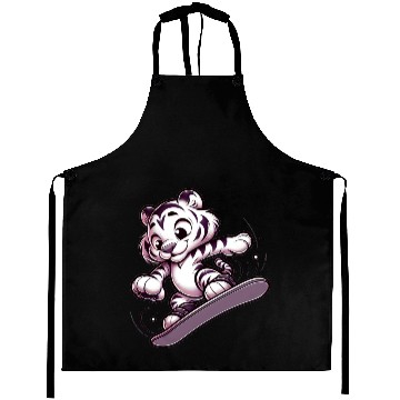 Discover Cute Snowboarder Tiger Aprons