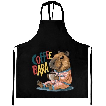 Discover Coffeebara Capybara Coffedrinker Aprons