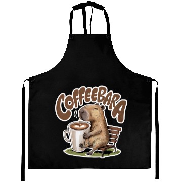 Discover Coffeebara Capybara Coffedrinker Aprons