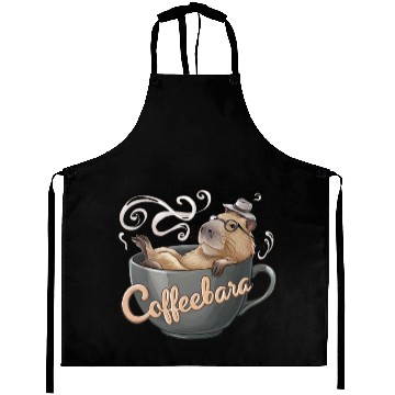 Discover Coffeebara Capybara Coffedrinker Aprons