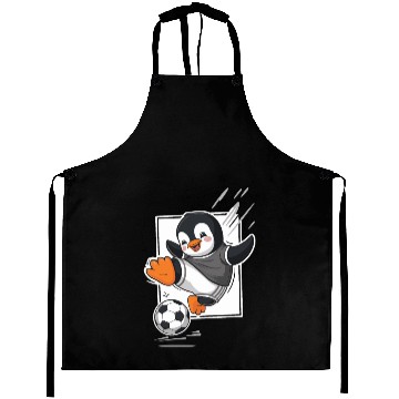 Discover Penguin Playing Soccer Cartoon Fun Aprons