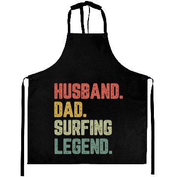 Discover Husband Dad Surfing Legend Funny Father Aprons