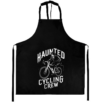 Discover Haunted Cycling Crew: Ghostly Rider Design Aprons
