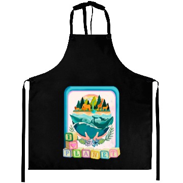 Discover I love my Planet , cute design Aprons