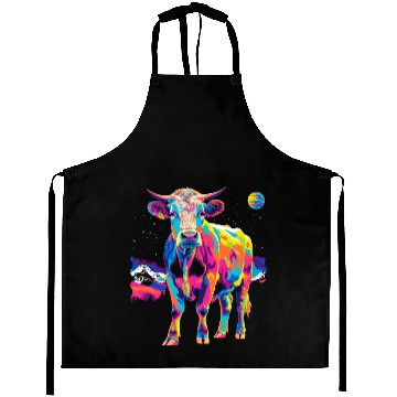 Discover Hereford Cattle Farmer Popart Aprons