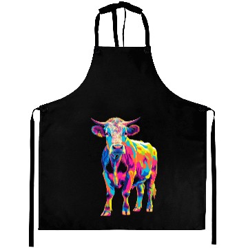 Discover Hereford Cattle Farmer Popart Aprons