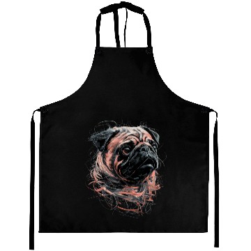 Discover Pug Drawing Abstract Animal Illustration with Aprons