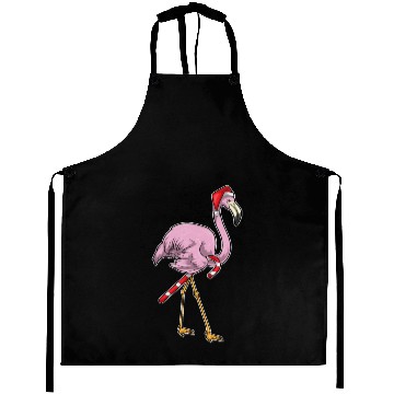 Discover Flamingo Christmas Candy cane Aprons