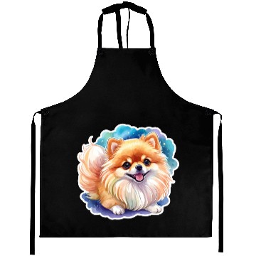 Discover Pomeranian Watercolor Aprons