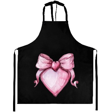 Discover Heart with a pink bow Aprons