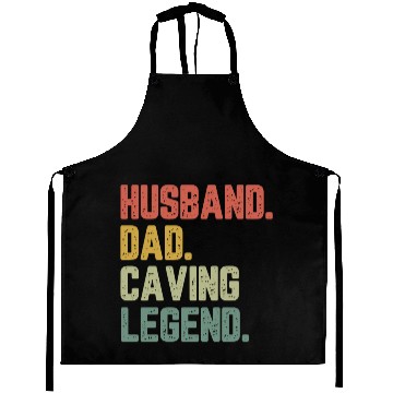 Discover Husband Dad Caving Legend Funny Father Aprons