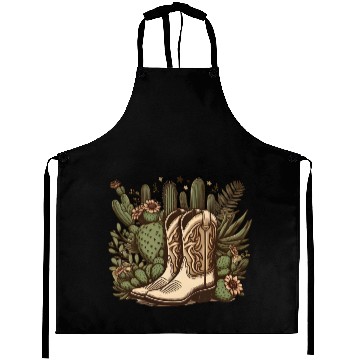 Discover Cowboy Essentials Boots and Cactus Motifs Aprons