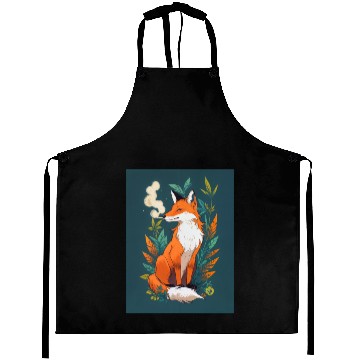 Discover Fox smoking weed Aprons