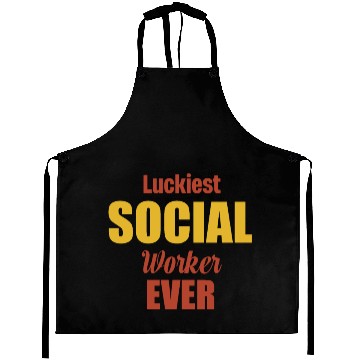 Discover Luckiest Social Worker Ever Funny Psychology Aprons
