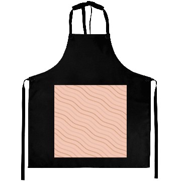 Discover Peach and Brown Wavy Line Pattern Design Aprons