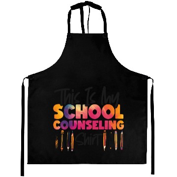 Discover School Counselor Watercolor This Aprons