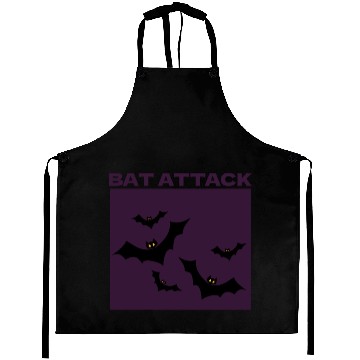 Discover Bat Attack Spooky Halloween Aprons