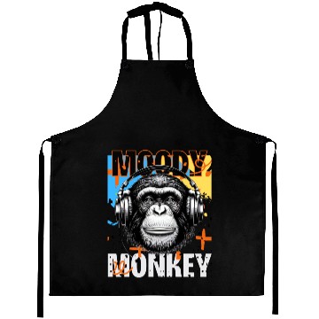 Discover Moody Monkey | Funky Headphones Aprons