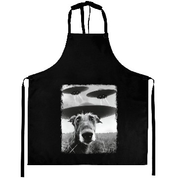 Discover Irish Wolfhound Dog UFO Alien Extraterrestrial Sel Aprons