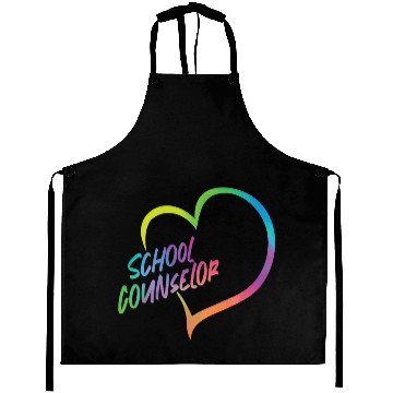 Discover School Counselor Heart Watercolor Aprons