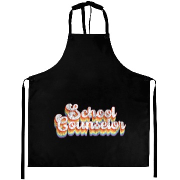 Discover School Counselor Retro Vintage Aprons