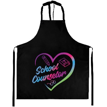 Discover School Counselor Heart Watercolor Aprons