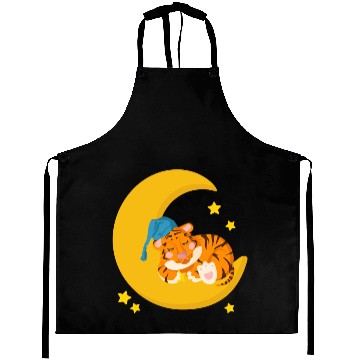 Discover CAT SLEEPING ON MOON Aprons