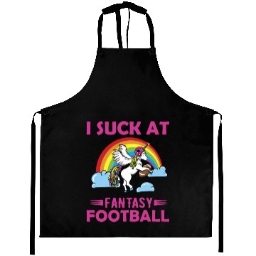 Discover I Suck at Fantasy Football Unicorn Rainbow Aprons