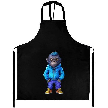 Discover Illustration of a hip-hop chibi gorilla. Aprons