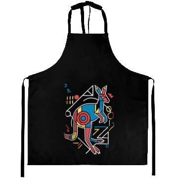 Discover Geometric Kangaroo Art Colorful Abstract Aprons