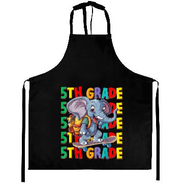 Discover Fifth 5th Grade Back To School Elephant Skateboard Aprons