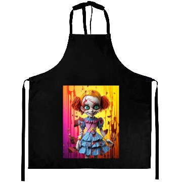 Discover Horror Doll embrace the fear Aprons