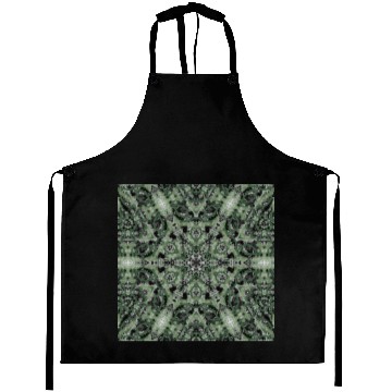 Discover watercolor green white black mandala Aprons
