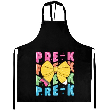 Discover Retro Coquette Pre-K Teacher Student Funny Back To Aprons