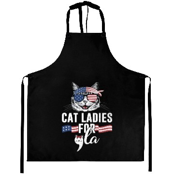 Discover Funny Cat Ladies for Comma La Kamala Harris Aprons