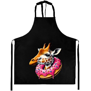 Discover funny feast for the eyes - giraffe with donut Aprons