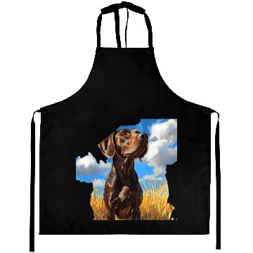 Discover German Shorthaired Pointer Watercolor Picture Aprons
