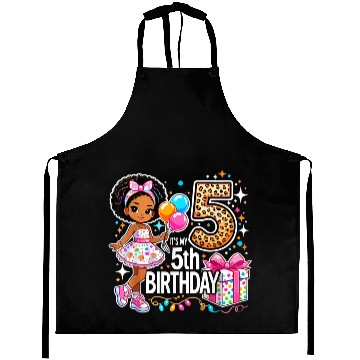 Discover Its My 5th Birthday African American Black Girl 5 Aprons