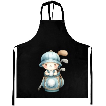 Discover Boy with a Golf Bag Aprons