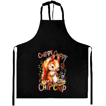 Discover squirrel with flowers cute chipmunk squirrels chip Aprons