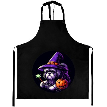 Discover Dog lovers and gamers love fantasy Halloween Aprons