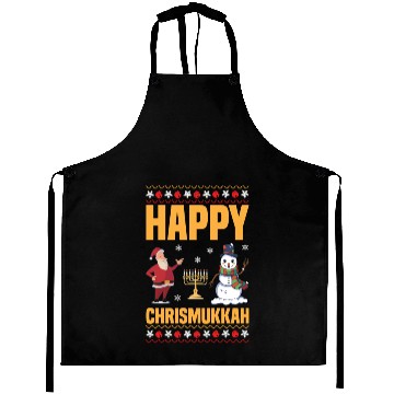 Discover Happy Chrismukkah Funny Hanukkah Christmas Santa Aprons