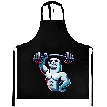 Discover Seal with Barbell Fitness Gym Training Aprons