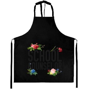 Discover School Counselor Flower Floral Aprons