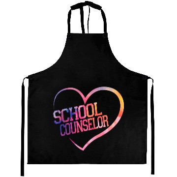 Discover School Counselor Heart Watercolor Aprons