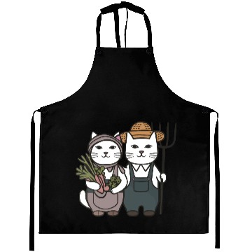 Discover Farmer Cat Feline Couple Aprons