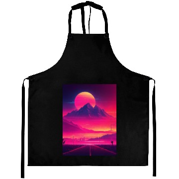 Discover Neon Horizon: A Synthwave Journey Aprons