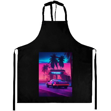 Discover Retro Synthwave Night Drive Aprons