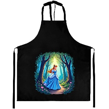 Discover Graceful girl walking in forest Aprons