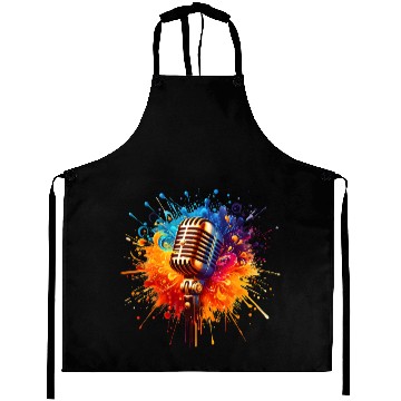 Discover vintage style microphone Aprons
